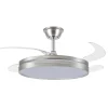 Ventilador retráctil Abrila Micenas níquel luz LED 50-106 cm