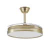 Ventilador retráctil Abrila Micenas cuero luz LED 50-106 cm