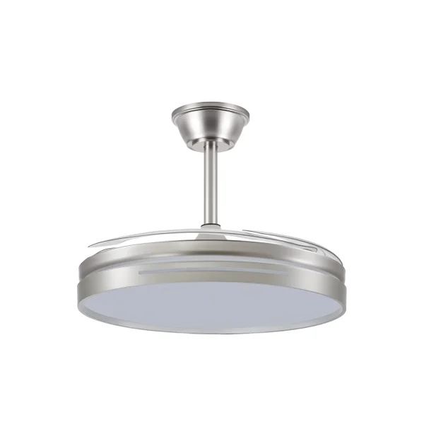 Ventilador retráctil Abrila Micenas níquel luz LED 50-106 cm