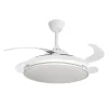 Ventilador retráctil Abrila Papiro blanco luz LED 48-107 cm