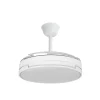 Ventilador retráctil Abrila Papiro blanco luz LED 48-107 cm
