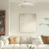 Ventilador retráctil Abrila Papiro blanco luz LED 48-107 cm