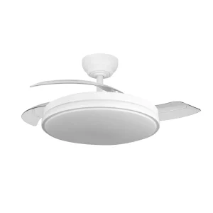 Ventilador retráctil Abrila Parlatore blanco luz LED 48-107 cm