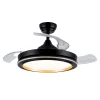 Ventilador retráctil Abrila Picolo negro Oro luz LED 49,5-106 cm