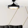 Ventilador retráctil Abrila Picolo negro Oro luz LED 49,5-106 cm