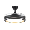 Ventilador retráctil Abrila Picolo negro Oro luz LED 49,5-106 cm