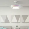 Ventilador retráctil Abrila Pitufo blanco luz LED 50-107 cm