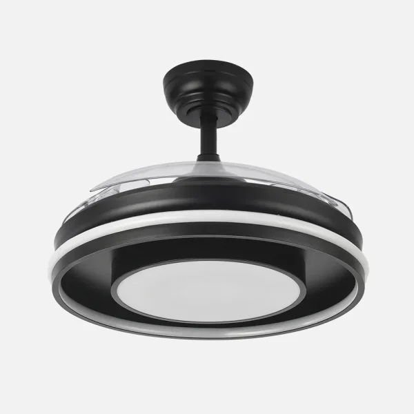 Ventilador retráctil Abrila Pitufo negro luz LED 50-107 cm
