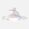 Ventilador retráctil Abrila Pitufo blanco luz LED 50-107 cm