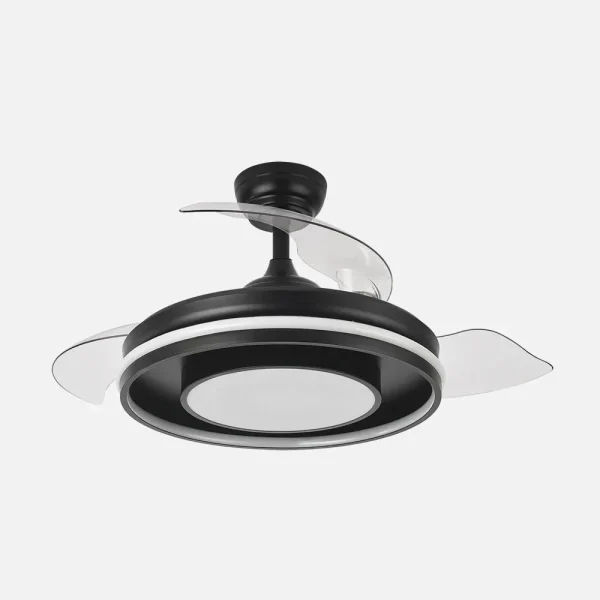 Ventilador retráctil Abrila Pitufo negro luz LED 50-107 cm