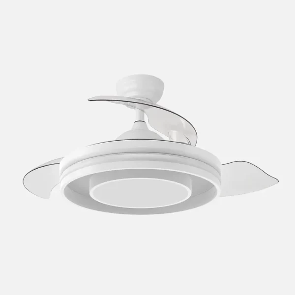 Ventilador retráctil Abrila Pitufo blanco luz LED 50-107 cm