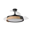 Ventilador retráctil Abrila Provenza negro madera luz LED 50-107 cm
