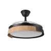 Ventilador retráctil Abrila Provenza negro madera luz LED 50-107 cm
