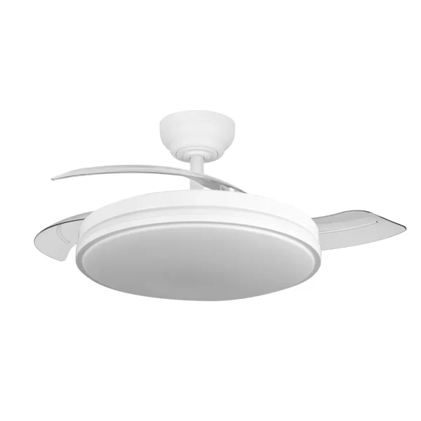 Ventilador retráctil Abrila Relampago blanco luz LED 48-107 cm