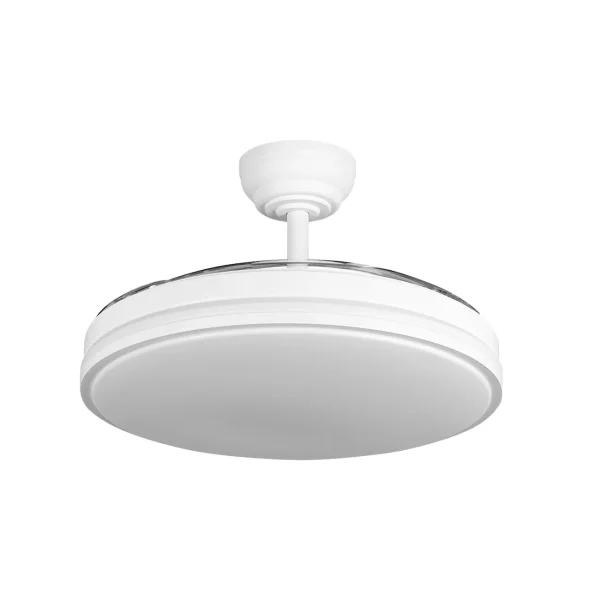 Ventilador retráctil Abrila Relampago blanco luz LED 48-107 cm