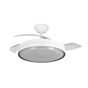 Ventilador retráctil Abrila Siux blanco luz LED 48-107 cm