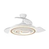 Ventilador retráctil Abrila Sultan blanco madera luz LED 50-107 cm