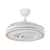 Ventilador retráctil Abrila Sultan blanco madera luz LED 50-107 cm