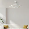 Ventilador retráctil Abrila Sultan blanco madera luz LED 50-107 cm