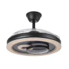 Ventilador retráctil Abrila Sultan negro madera luz LED 50-107 cm
