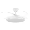 Ventilador retráctil Abrila Tempano blanco luz LED 50-106 cm