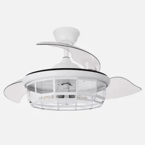 Ventilador retráctil Abrila Tornado blanco con luz 50-107 cm