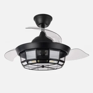 Ventilador retráctil Abrila Tornado Mini negro con luz 40-91 cm