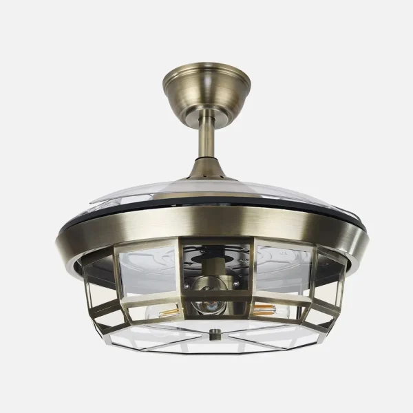 Ventilador retráctil Abrila Tornado Mini cuero con luz 40-91 cm