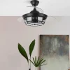 Ventilador retráctil Abrila Tornado Mini negro con luz 40-91 cm