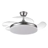 Ventilador retráctil Abrila Tridente níquel luz LED 50-107 cm