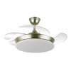 Ventilador retráctil Abrila Tridente Mini cuero luz LED 40-91 cm