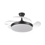 Ventilador retráctil Abrila Tridente Mini negro luz LED 40-91 cm