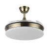 Ventilador retráctil Abrila Tridente Mini cuero luz LED 40-91 cm
