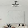 Ventilador retráctil Abrila Turia negro luz LED 50-107 cm