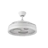 Ventilador retráctil Abrila Turia blanco luz LED 50-107 cm