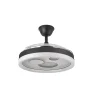 Ventilador retráctil Abrila Turia negro luz LED 50-107 cm