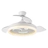 Ventilador retráctil Abrila Turia blanco luz LED 50-107 cm