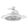 Ventilador retráctil Abrila Turia blanco luz LED 50-107 cm
