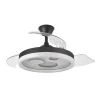 Ventilador retráctil Abrila Turia negro luz LED 50-107 cm