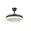 Ventilador retráctil Abrila Turia negro luz LED 50-107 cm