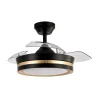 Ventilador retráctil Abrila Viper negro Oro luz LED 41-91 cm