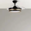Ventilador retráctil Abrila Viper negro Oro luz LED 41-91 cm