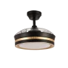 Ventilador retráctil Abrila Viper negro Oro luz LED 41-91 cm