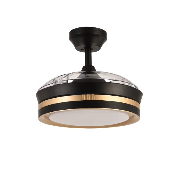 Ventilador retráctil Abrila Viper negro Oro luz LED 41-91 cm