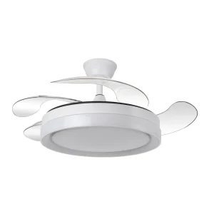 Ventilador retráctil Abrila Zenit blanco luz LED 50-107 cm