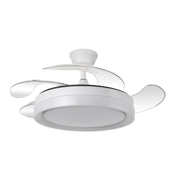 Ventilador retráctil Abrila Zenit blanco luz LED 50-107 cm