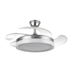 Ventilador retráctil Abrila Zenit níquel luz LED 50-107 cm
