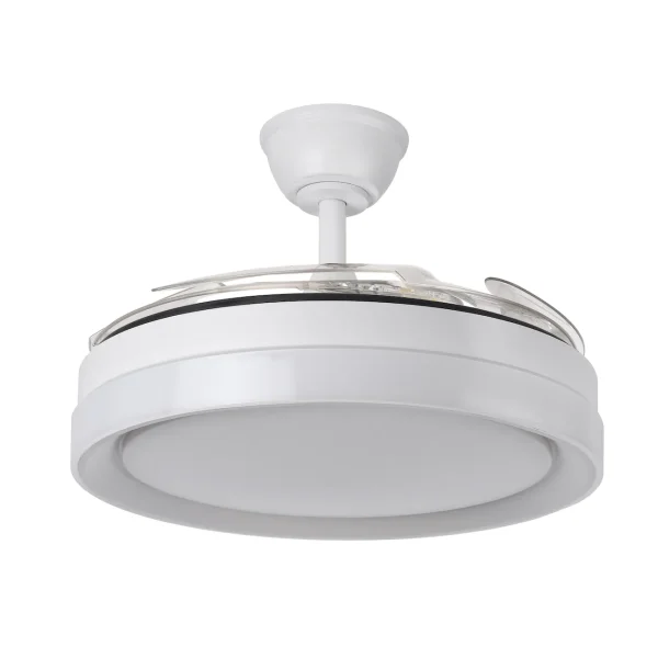 Ventilador retráctil Abrila Zenit blanco luz LED 50-107 cm
