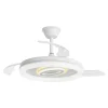Ventilador retráctil Alemar Bribon blanco luz ovalada LED 48-106 cm