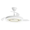 Ventilador retráctil Alemar Bribon blanco plata luz LED 48-106 cm